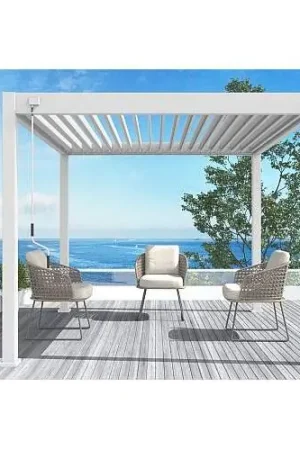 Aluminium overkapping Toronto vrijstaand wit 300 x 300 cm Premium