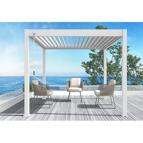 Aluminium overkapping Toronto vrijstaand wit 300 x 300 cm Premium