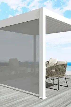 Aanbieding Aluminium overkapping Toronto windscherm wit 360 cm