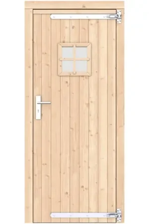 Vuren enkele deur RD kleurloos geïmpregneerd 90 x 201 cm verzinkte hengen RVS beslag 1073314 Dagaanbieding