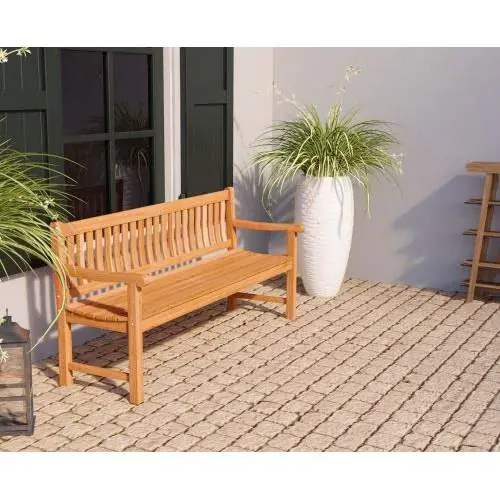 Tuinbank Bretagne teak met 2 poten 120 cm Direct Beschikbaar