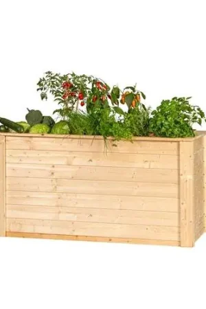 Vuren verhoogde plantenbak onbehandeld vuren 150 x 76 x 79 cm Betrouwbaar