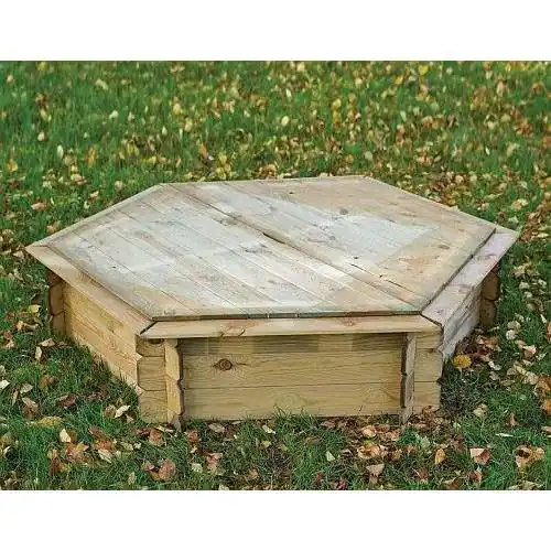 Finale Uitverkoop Zandbak zeskant met deksel 175 x 175 x 30 cm