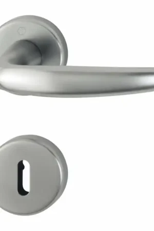 Hoppe 1530/42KV/LP Aluminium kruk op rozet 52x52x9 mm bonte baard, RVS-look. Nieuw