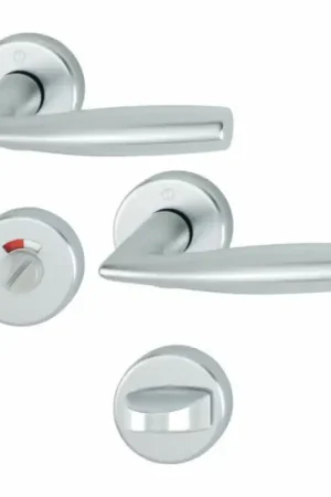 Dagaanbieding Hoppe deurkruk op rozet Vitoria met toiletgarnituur, F1 aluminium