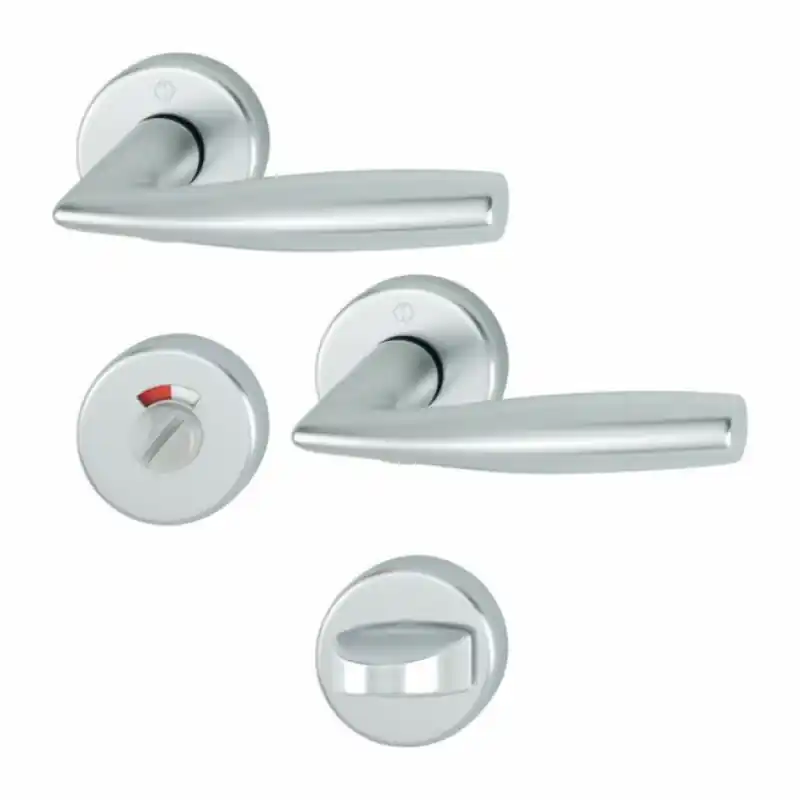 Dagaanbieding Hoppe deurkruk op rozet Vitoria met toiletgarnituur, F1 aluminium