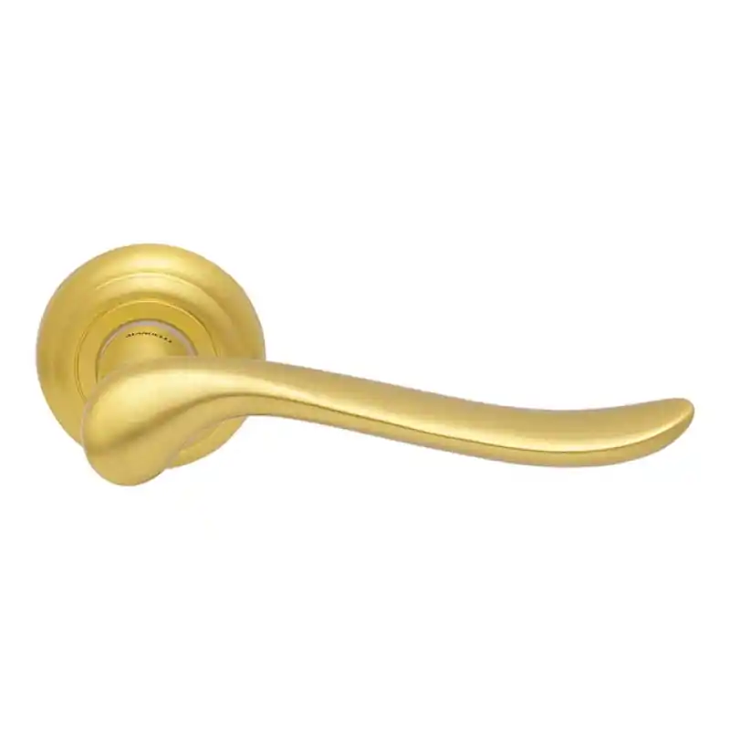 691 Rondo deurkruk op rozet, satinmessing Actieprijs