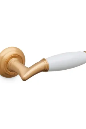 1201 Melody deurkruk op rozet, satinmessing Exclusieve Aanbieding