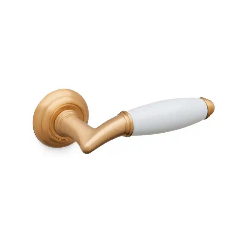 1201 Melody deurkruk op rozet, satinmessing Exclusieve Aanbieding