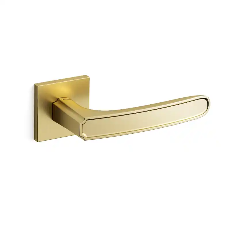 Beste Prijs 1871 Frame Q deurkruk op rozet, satinmessing/messing gepolijst