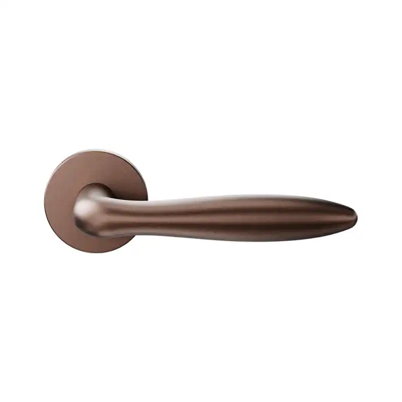 Beperkte Voorraad GPF1314.A2.00 Rangi deurkruk op ronde rozet Bronze blend, 50x8mm