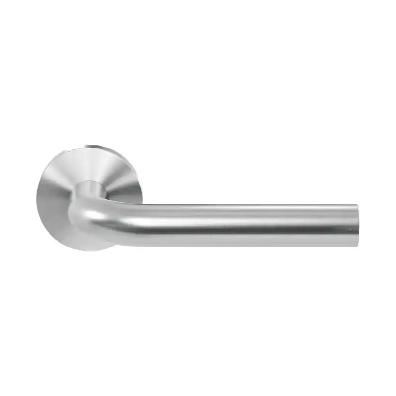 GPF1000.00 Aka deurkruk op ronde rozet RVS, 50x8mm Hoge Kwaliteit