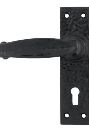 Wardlo deurkruk op schild 150x38mm BB57 smeedijzer zwart Gratis Retour
