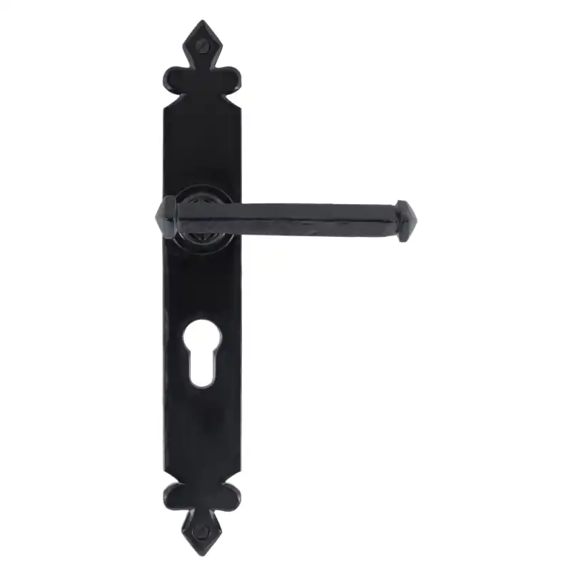 Aanbieding Wardlo deurkruk op schild 273x40mm PC47 smeedijzer zwart