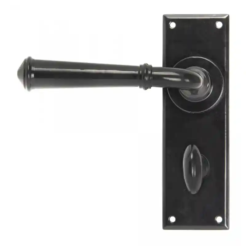 Veilige Betaling Wardlo deurkruk op schild 152x48mm WC57 smeedijzer zwart