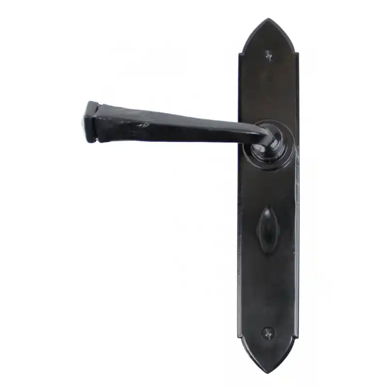 Seizoensaanbieding Wardlo deurkruk op schild 248x44mm WC57 smeedijzer zwart