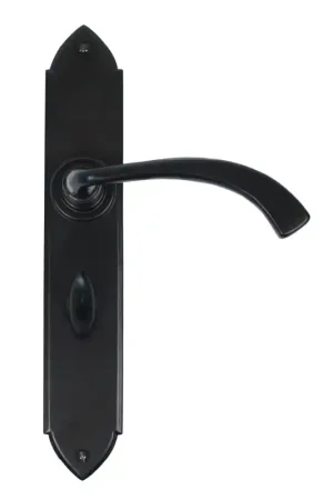 Wardlo deurkruk op schild 248x44mm WC57 smeedijzer zwart Laatste Kans