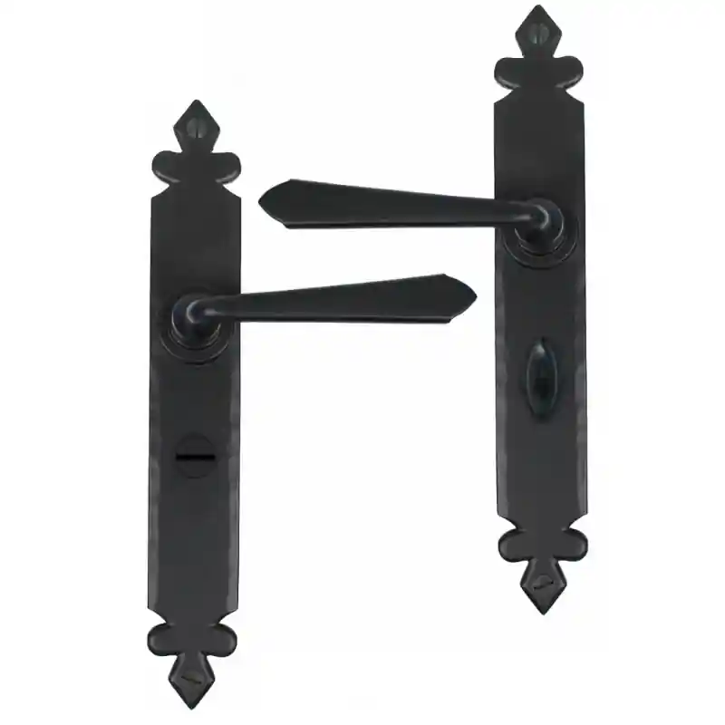 Wardlo deurkruk op schild 273x40mm WC57 smeedijzer zwart Speciale Aanbieding