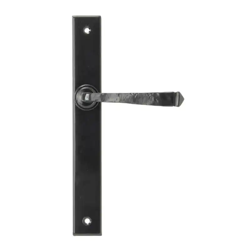 Direct Verzonden Wardlo deurkruk op schild 242x32mm smeedijzer zwart