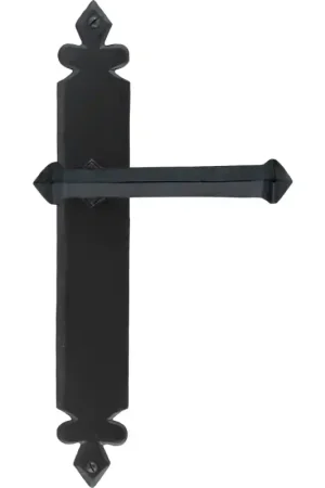 Betaalbaar Wardlo deurkruk op schild 273x40mm Blind smeedijzer zwart