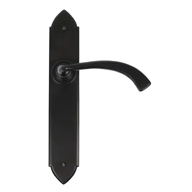 Premium Wardlo deurkruk op schild 248x44mm Blind smeedijzer zwart