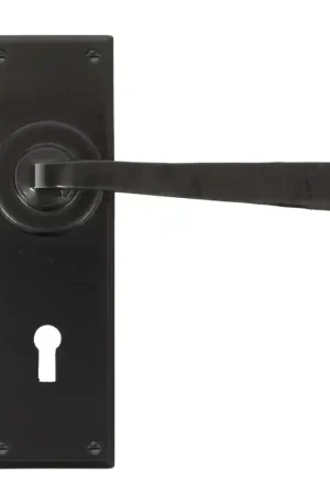 Wardlo deurkruk op schild 152x48mm BB57 smeedijzer zwart Laatste Versie