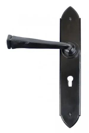 Wardlo deurkruk op schild 248x44mm BB57 smeedijzer zwart Dagaanbieding