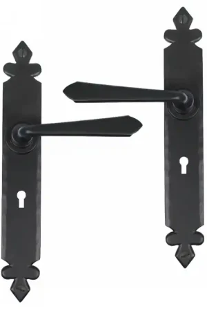 Wardlo deurkruk op schild 270x40mm BB57 smeedijzer zwart Aanbieding