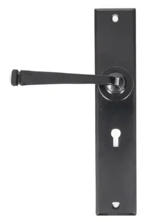 Wardlo deurkruk op schild 241x48mm BB57 smeedijzer zwart Laatste Versie