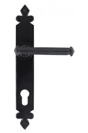 Gereduceerde Prijs Wardlo deurkruk op schild 273x40mm PC92 smeedijzer zwart