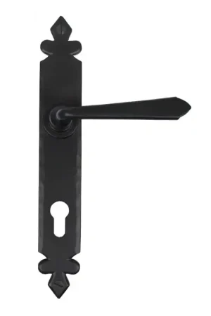 Wardlo deurkruk op schild 273x40mm PC92 smeedijzer zwart Korting