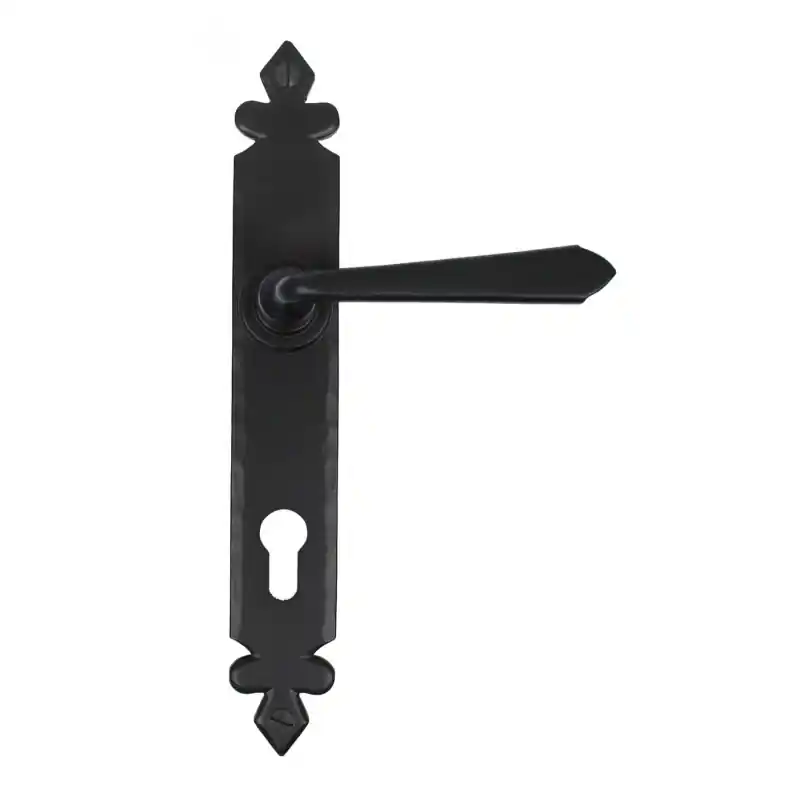 Wardlo deurkruk op schild 273x40mm PC92 smeedijzer zwart Korting