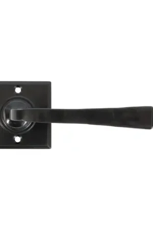 Wardlo deurkruk op rozet kruk 118mm, rozet 52x52x5mm vierkant ongeveerd smeedijzer zwart Alleen Vandaag