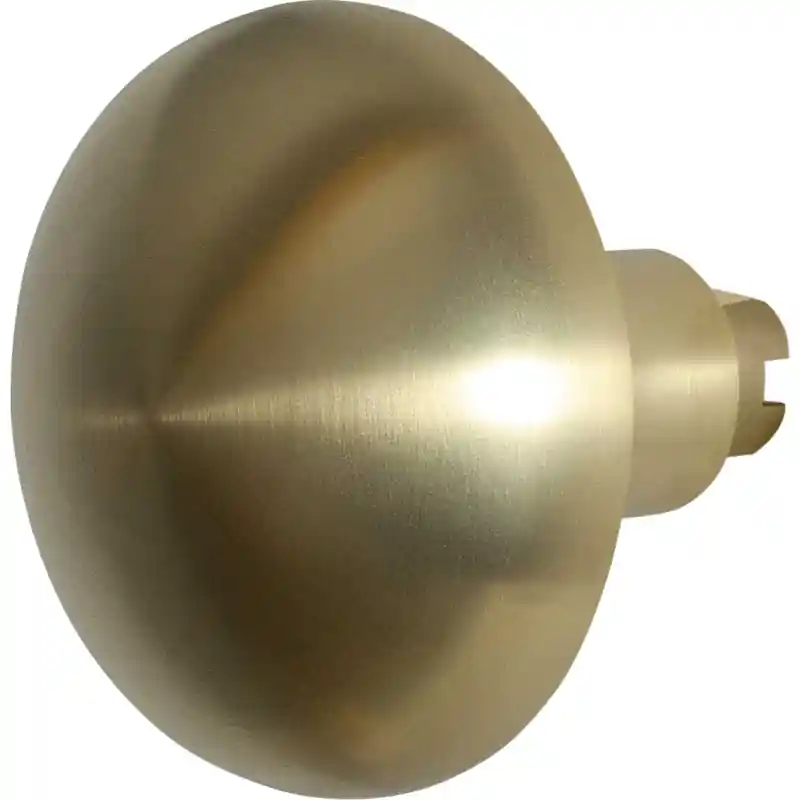 Laatste Versie GPF9857.P4 Paddenstoel knop S5 65mm veiligheidsschilden vast inclusief wisselstift PVD mat messing