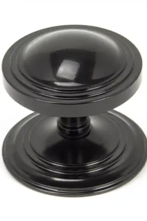 Wardlo deurknop knop 81mm/ rozet 90mm smeedijzer zwart Gratis Retour