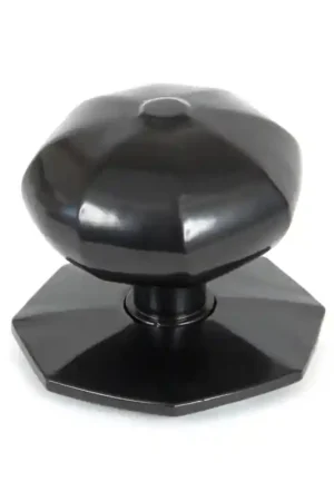 Wardlo deurknop knop 82mm/ rozet 95mm smeedijzer zwart Premium