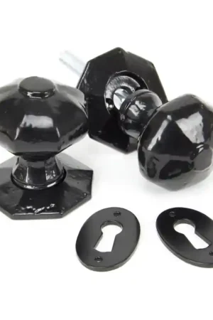 Wardlo deurknop knop 54mm/ rozet 57mm smeedijzer zwart Weekendaanbieding
