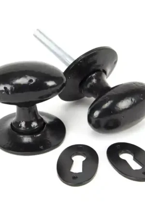 Wardlo deurknop knop 63mm/ rozet 60mm smeedijzer zwart Superprijs