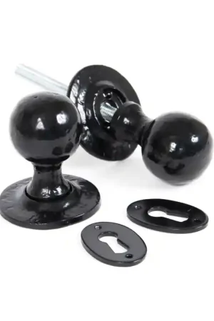 Wardlo deurknop knop 41mm/ rozet 60mm smeedijzer zwart Lage Prijs