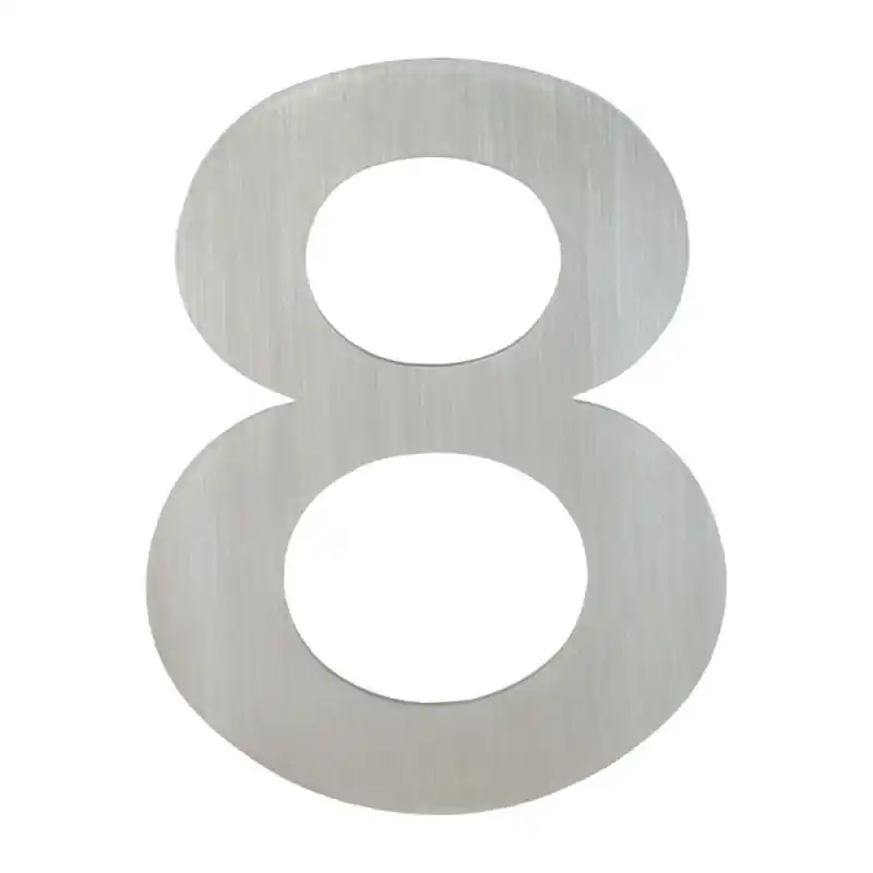 Populair Huisnummer modern RVS 8 plat, 155 mm