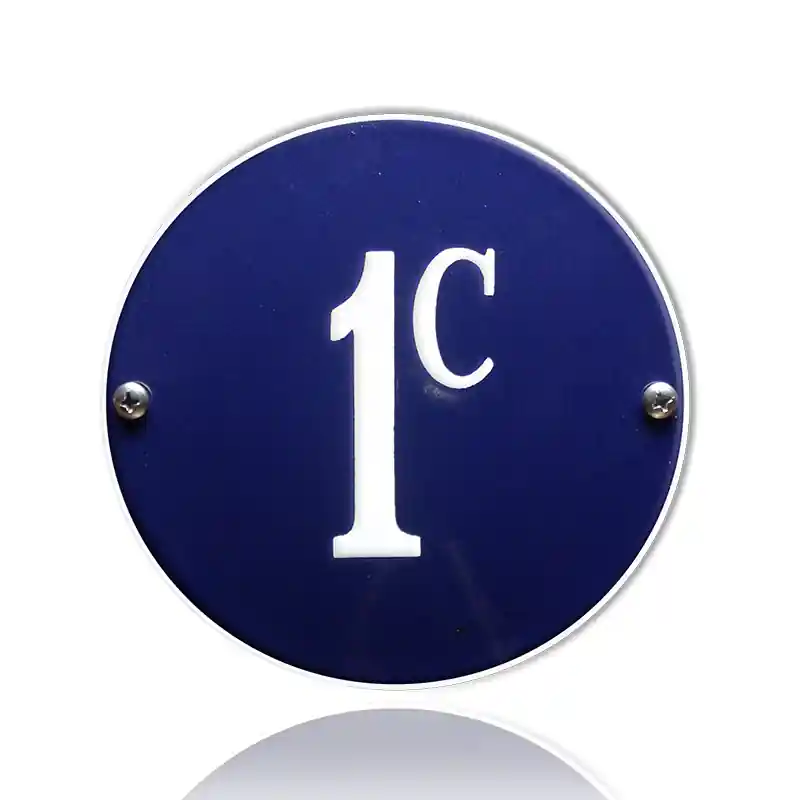 Beste Prijs Huisnummer emaille blauw, 130 mm