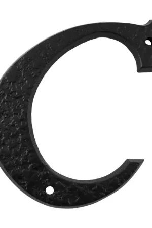 Direct Beschikbaar Landelijke huisnummer toevoeging letter ‘C‘, smeedijzer zwart
