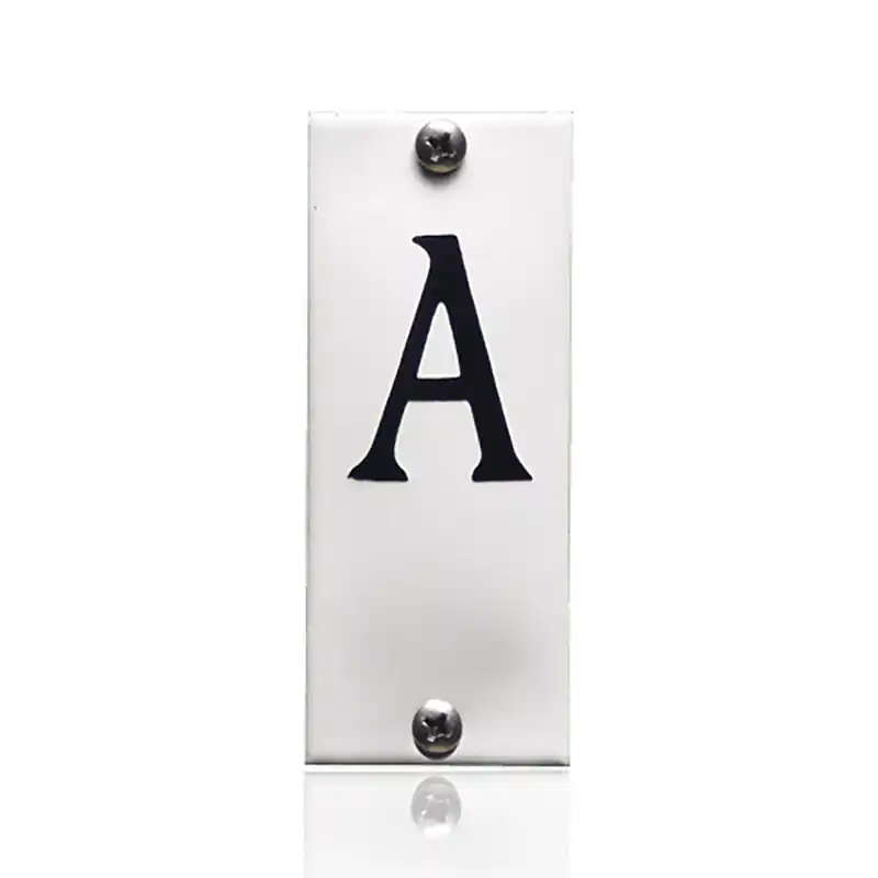 Huisnummer A emaille wit, 40 x 100 mm Superprijs