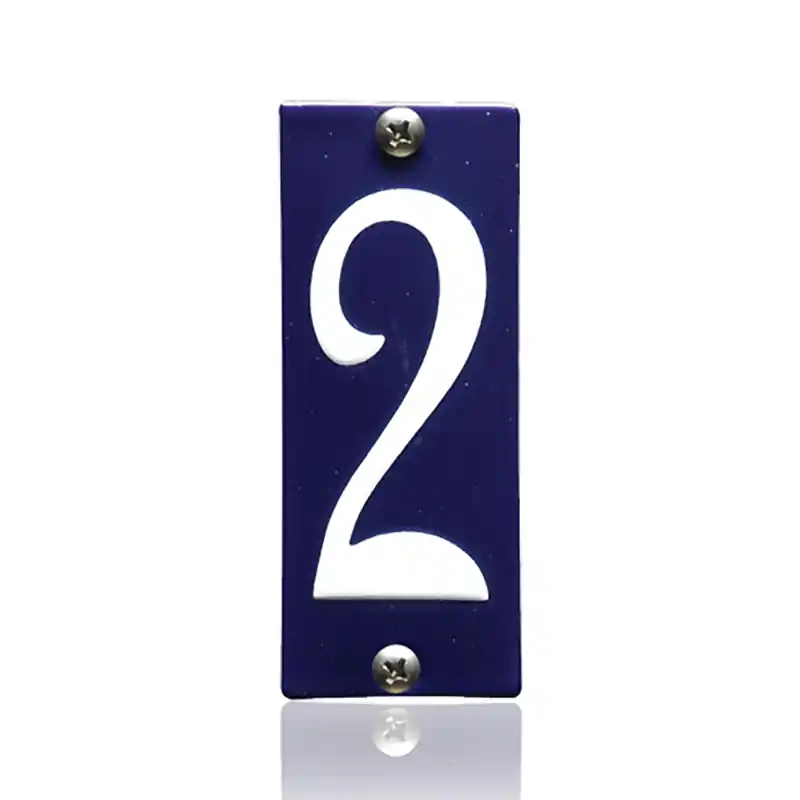 Meest Verkocht Emaille huisnummer 2 blauw, 40 x 100 mm