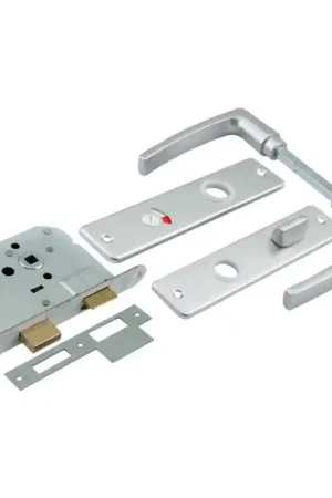 Goedkoop Starx Badkamerslot Aluminium Wit WC63 met Beslag 50mm