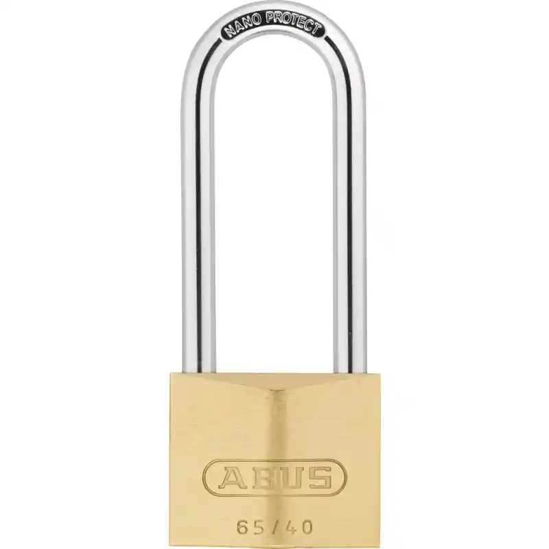 Abus 65/40HB63 hangslot hoge beugel 40mm messing Gecertificeerd