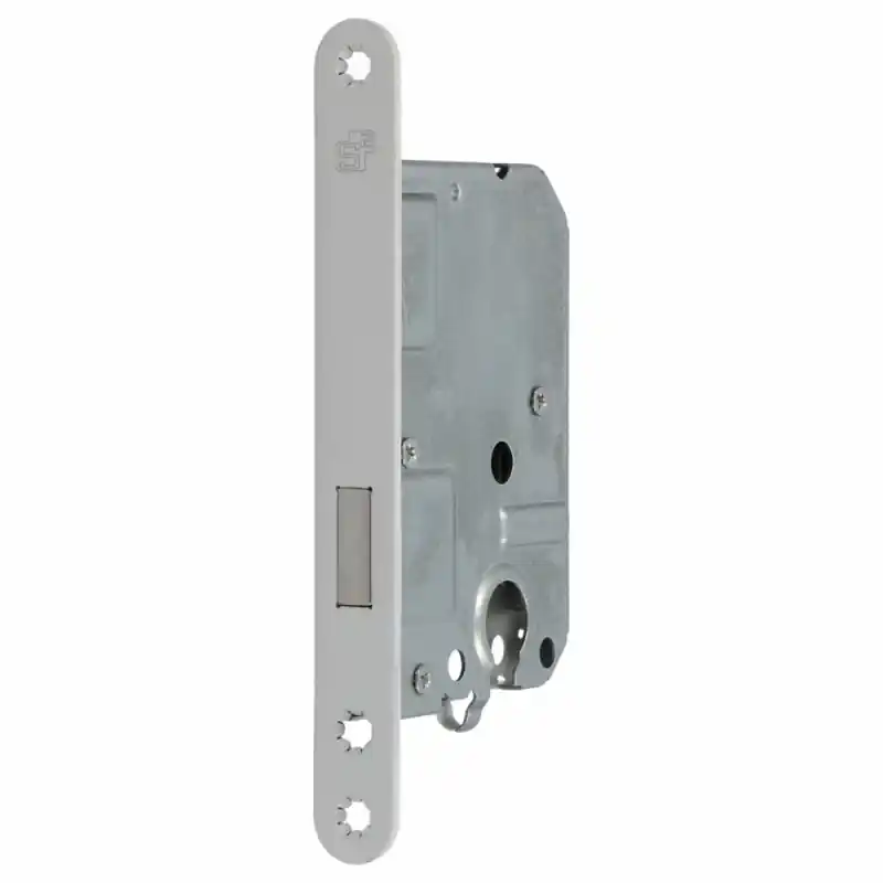 S2 insteekslot - kastslot PC55 staal, voorplaat wit Exclusieve Aanbieding