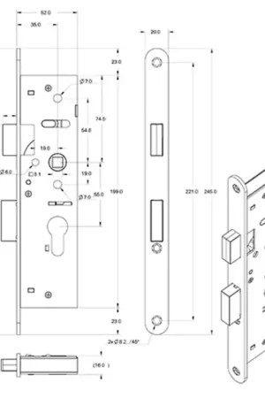 Mauer 4445 cilinderslot dag/nacht zwart met magneetschoot Hete Deal