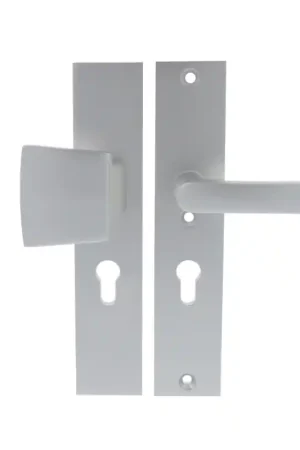 Starx deurkruk en voordeurknop op langschild SKG*** 245x50mm PC55 Aluminium F1 Gereduceerde Prijs
