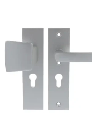 Starx deurkruk en voordeurknop op kortschild SKG*** 195x50mm PC55 Aluminium F1 Speciale Aanbieding